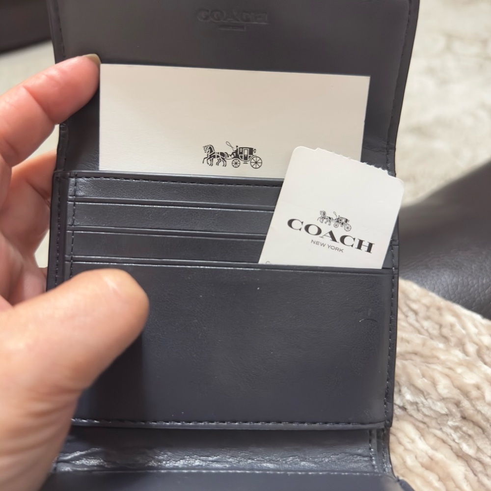 Coach Blue and Silver Wallet with Croc-Embossed Texture - Picture 7 of 7